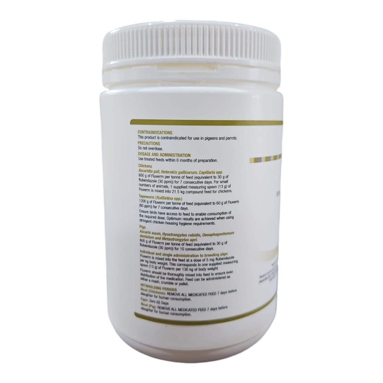 Vetsense Fluverm dosage instructions and active ingredient information