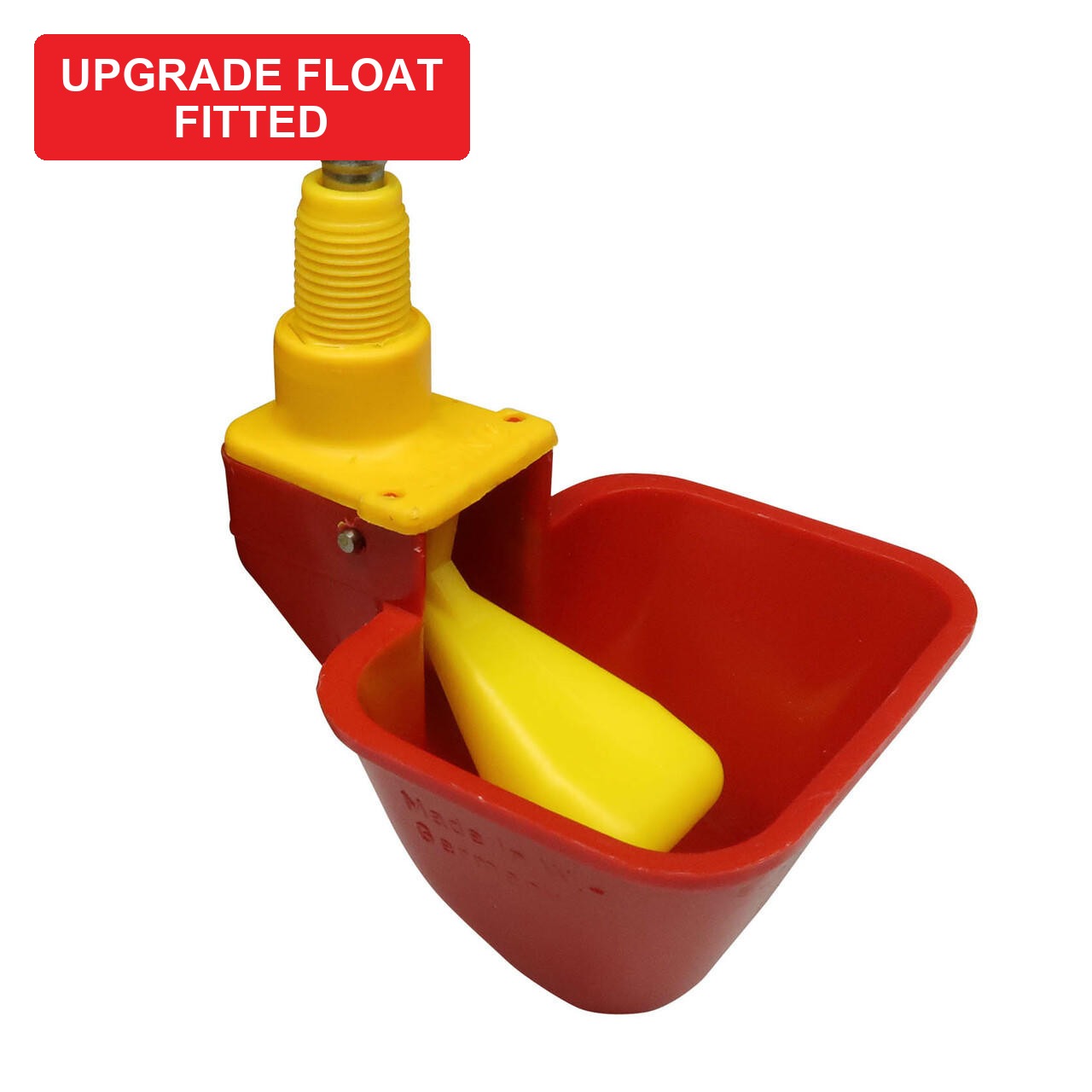 Lubing Drinker Cup with the yellow Dine-A-Chook upgrade float fitted, ready to install