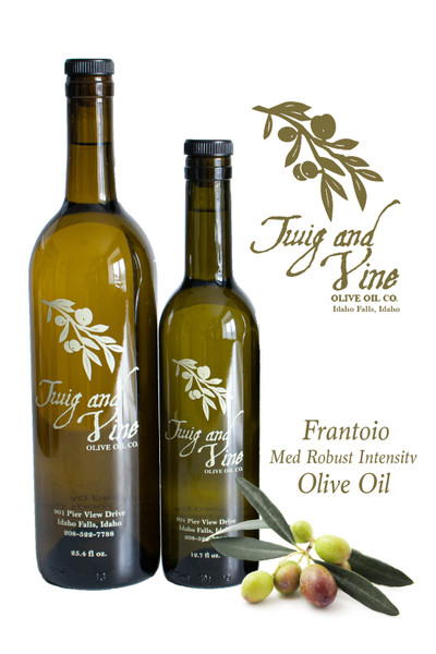 Frantoio Medium Robust Intensity Olive Oil available at Love At First Bite Mercantile in Idaho Falls, Idaho | Twig & Vine Olive Oil Co.