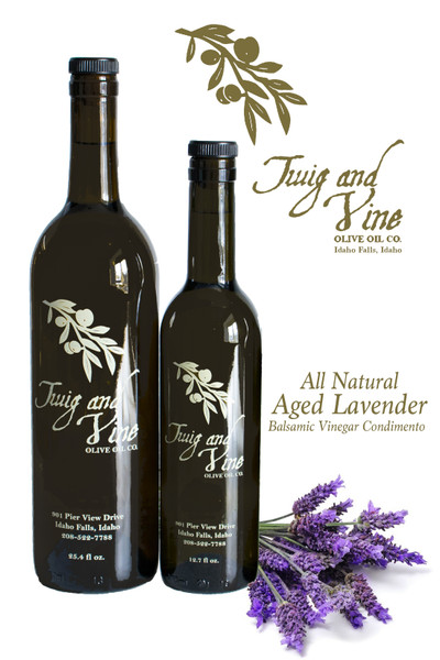 All Natural Aged Lavender Balsamic Vinegar Condimento available at Love At First Bite Mercantile in Idaho Falls, Idaho | Twig & Vine Olive Oil Co.