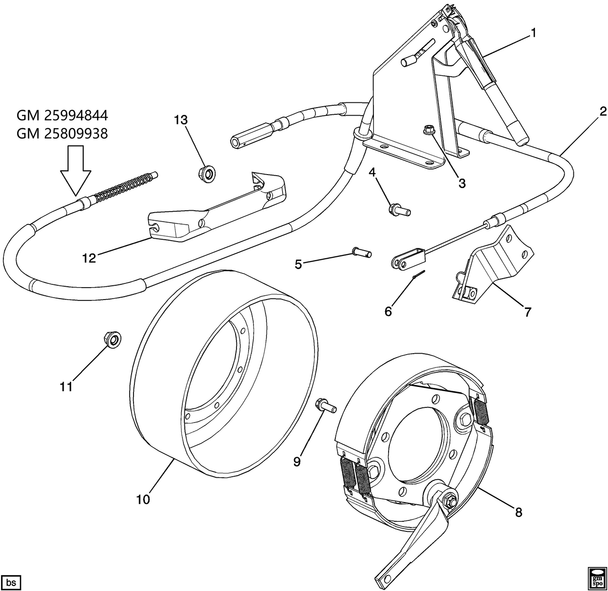 Copy of GM 15706555 GMC TOPKICK CHEVY KODIAK FRONT BRAKE CABLE