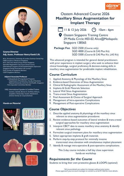 Maxillary Sinus Augmentation Course 2026