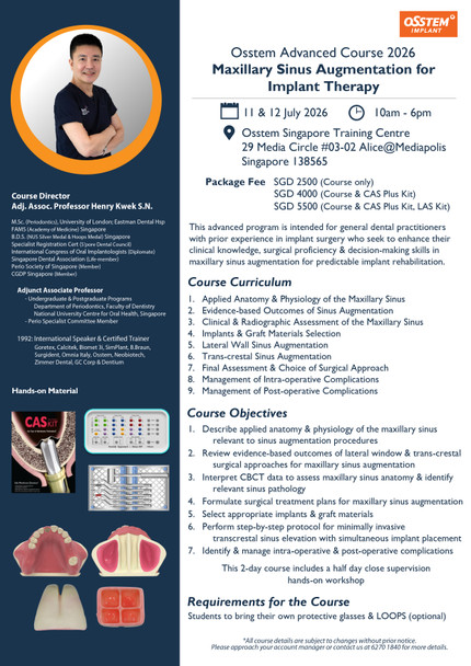Maxillary Sinus Augmentation Course 2026