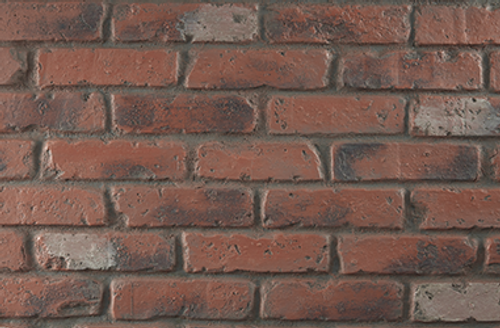 Faux Reclaimed Brick Zoomed Panel - Bolognese - Dark Grout