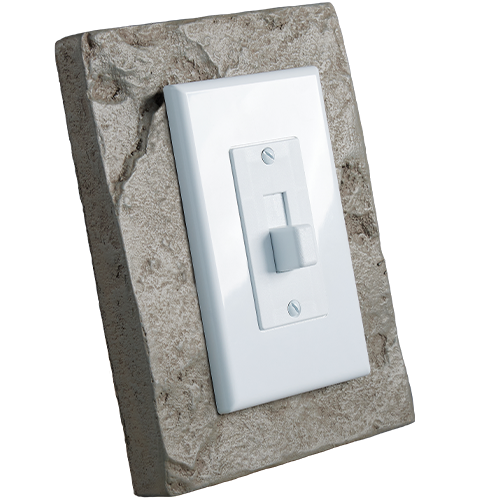 Brick Outlet and Switch Trim with Switch - Ardesia