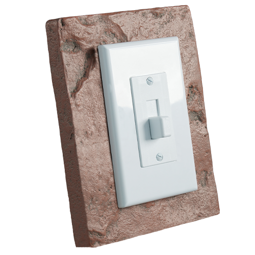 Faux Reclaimed Brick Outlet & Switch Trim - Chianti - Switch Included