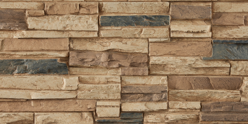 Faux Stacked Stone Panel - Tiramisu - Zoomed