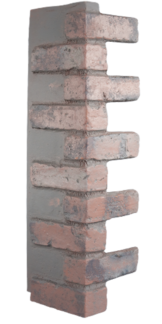 Faux Reclaimed Brick Outside Corner - Bolognese