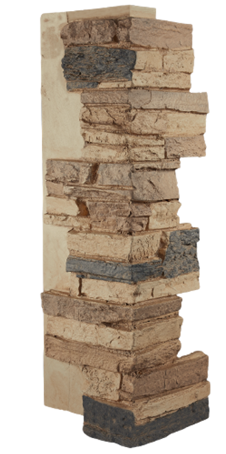 Faux Stacked Stone Outside Corner - Tiramisu