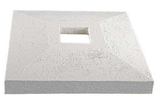 Open Cap for 15" Columns - Alabaster - Solid 334 - Top Angle