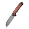 CIVIVI Chevalier Cuibourtia Wood Damascus Clad (C20022-DS1) open