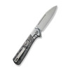WE Knife Co Soothsayer Grey Titanium Aluminum Foil Carbon Fiber (WE20050-3) open clipside