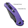 SENCUT Actium Purple G10 (SA02D) closed clipside