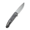 WE Knife Co Smooth Sentinel Titanium Grey Aluminum Foil Carbon Fiber (WE20043-5) open clipside