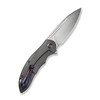 WE Knife Co Limited Edition Makani Grey Titanium Aluminum Foil Carbon Fiber (WE21048B-2) open clipside