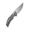 WE Knife Co Magnetron Titantium Grey Aluminum Foil Carbon Fiber (WE18058-1) open clipside
