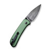 CIVIVI Qubit Aluminum Green Damascus Clad (C22030E-DS1) open clipside