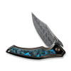 WE Knife Co Limited Edition Orpheus Titanium Arctic Storm Fat Carbon Damasteel (WE23009-DS1) half open