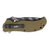 Zero Tolerance 0350OLTS Tiger Stripe G10 OD Green (ZT-0350OLTS) closed clipside