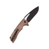 Kansept Kryo D2 Micarta Brown (T1001B1) open clipside