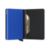 Secrid Slimwallet Matte Black & Blue (SM-Black & Blue) open