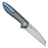 Kansept Kosame Blue Anodized Titanium with Shred Carbon Fiber Inlay (T1093F1)