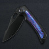 Kunwu Jericho PVD Black TC4 Raindrop Texture Timascus Inlay (K713T-R1-4) half
