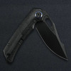 Kunwu Jericho PVD Black TC4 Raindrop Texture Timascus Inlay (K713T-R1-4) half back