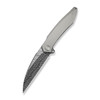 WE Knife Co Fluxor Titanium Polished Bead Blasted Damasteel (WE23071-DS1)