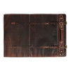 Knife Roll Company Torino Ranch Dark Brown 10 Slot Knife Roll (KR21002) open flat outside