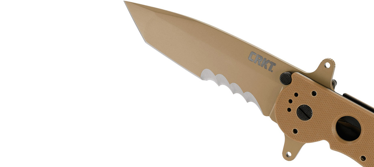 CRKT M16-14DSFG Desert Tan Tanto with Veff Serrations - M16-14DSFG
