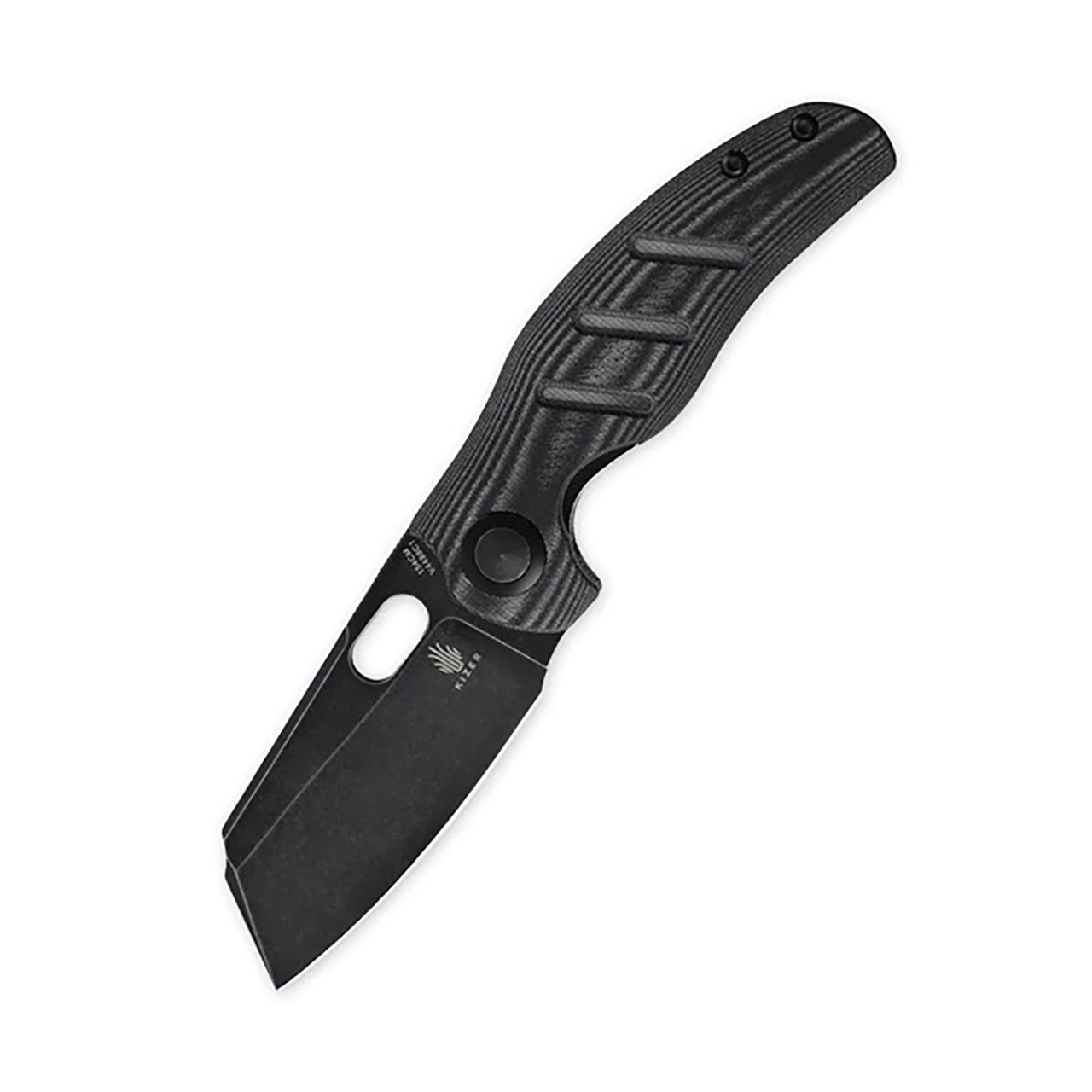 豚*汁様 MAD POLICE スネークオペレーター スライド Kizer Sheepdog Black Micarta - V4488C1 | House of Knives Canada