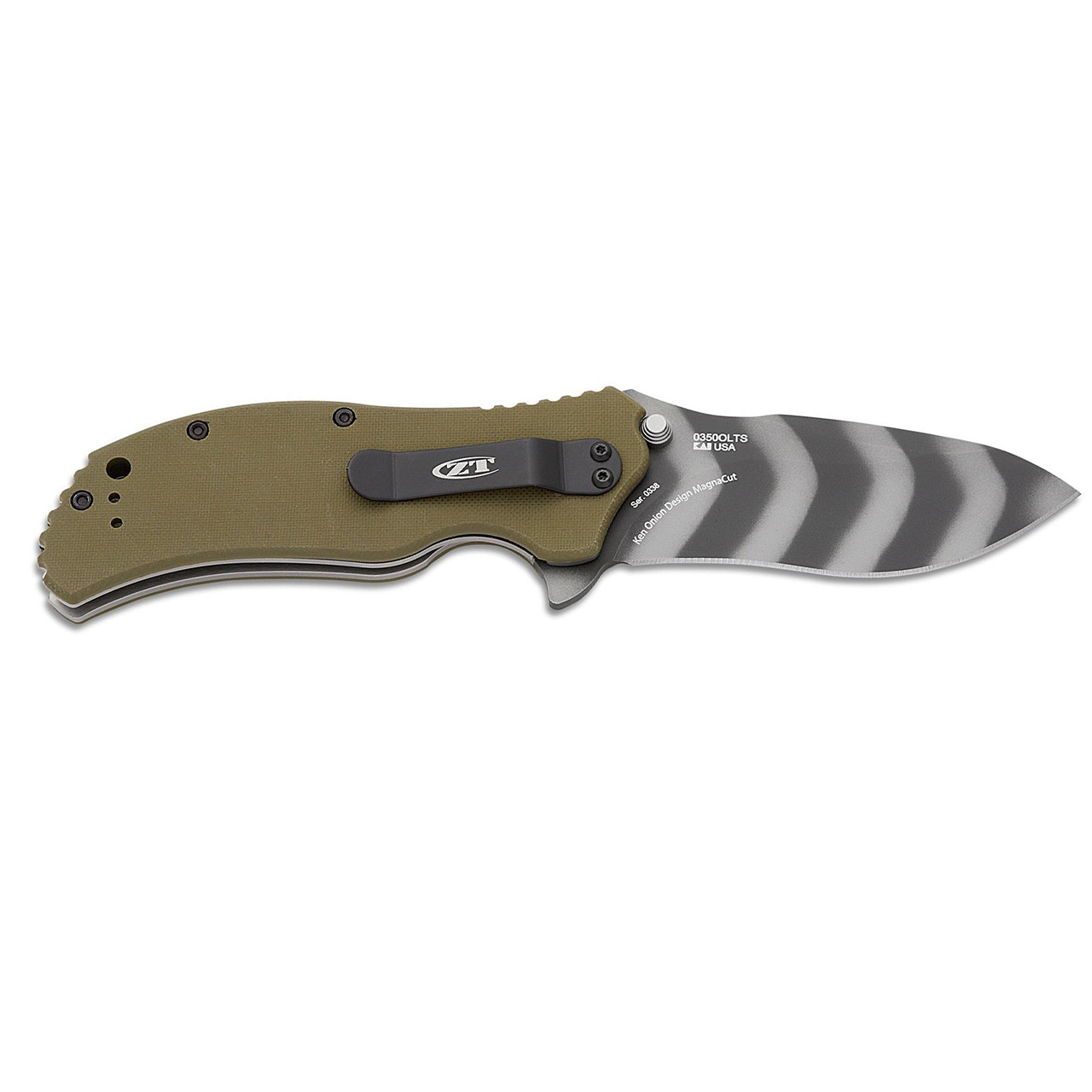Zero Tolerance 0350OLTS Tiger Stripe G10 OD Green ZT0350OLTS House
