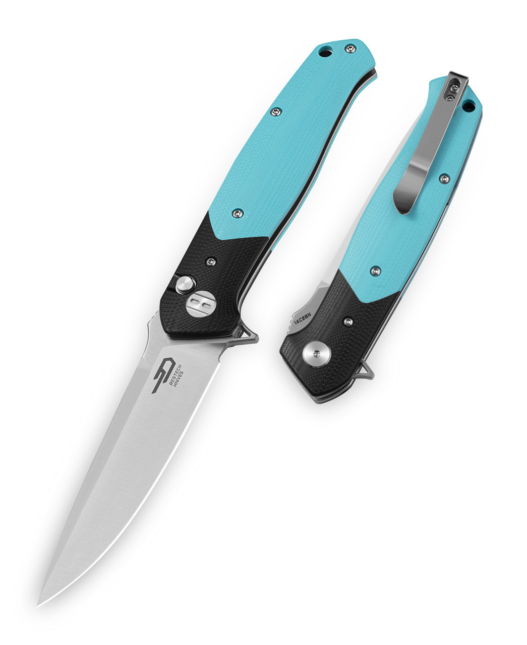 Bestech Swordfish Stonewashed 14C28N G10 Black/Blue (BG62F)