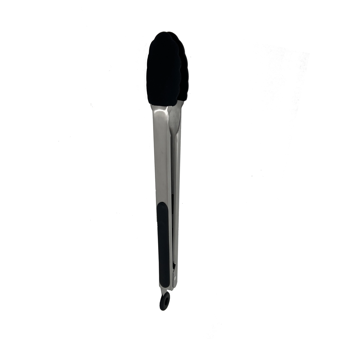Kussi Silicone Long Tongs Black 12" (STGBKL)