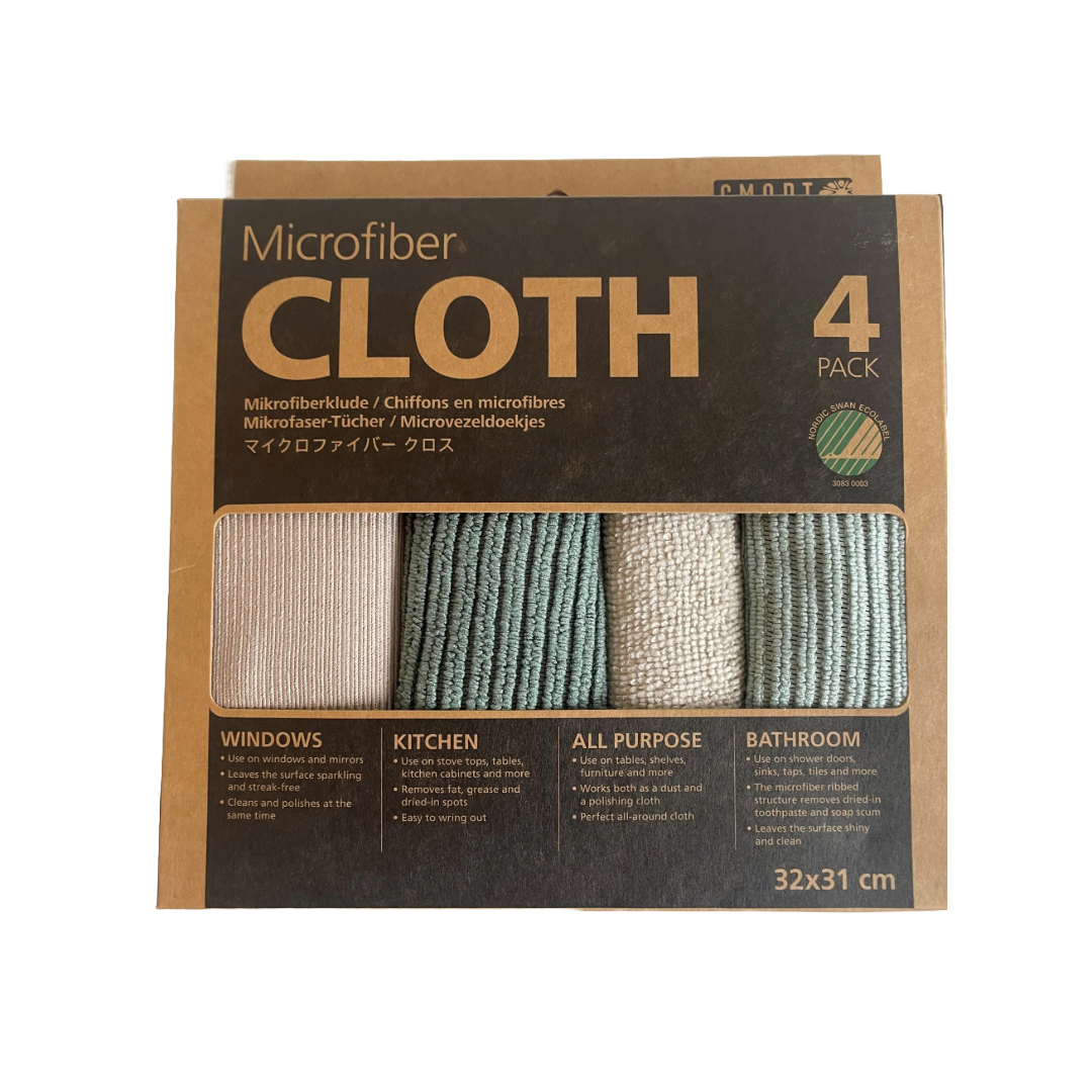 Smart Microfiber Cleaning Cloth 4-Pk Green Blue/Beige (E-1124-8-12)