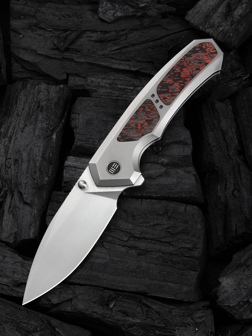 WE Corwyn Polished Titanium with Lava Flow Fat Carbon Fiber Inlay  (WE24088-4)