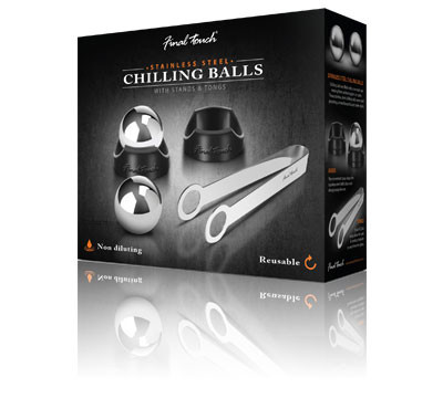 Final Touch Stainless Steel Chilling Balls With Stands & Tongs