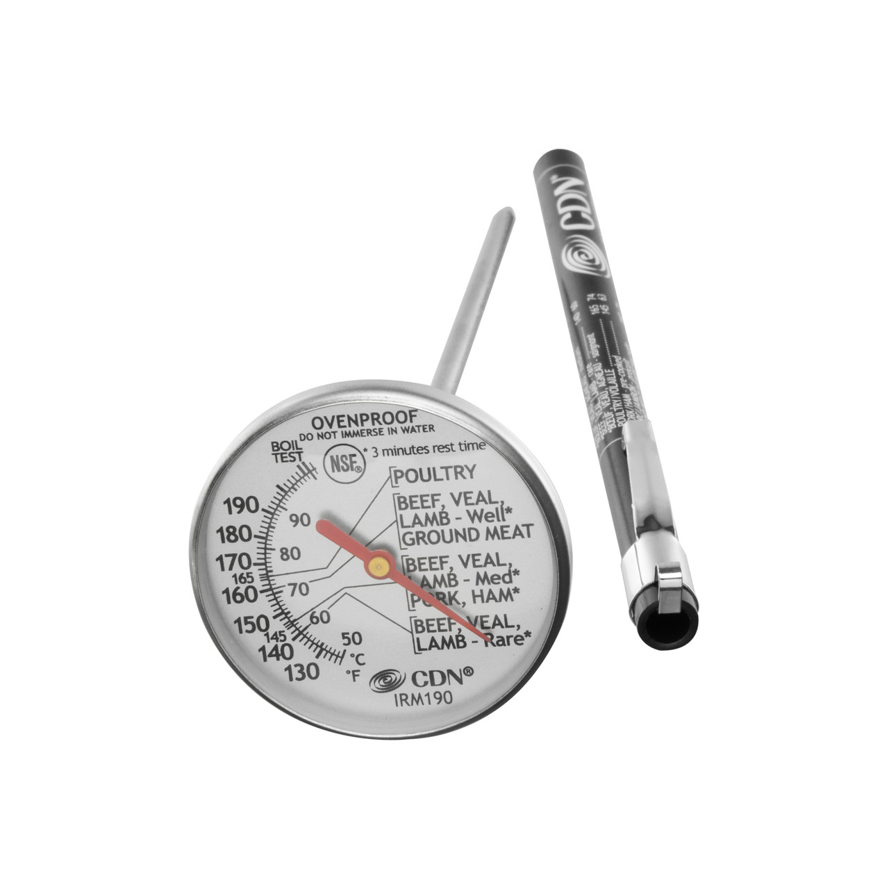 CDN ProAccurate® Instant Read Meat Thermometer for Precise Ovenproof  Poultry Cooking, 1.75 Dial (IRM190)