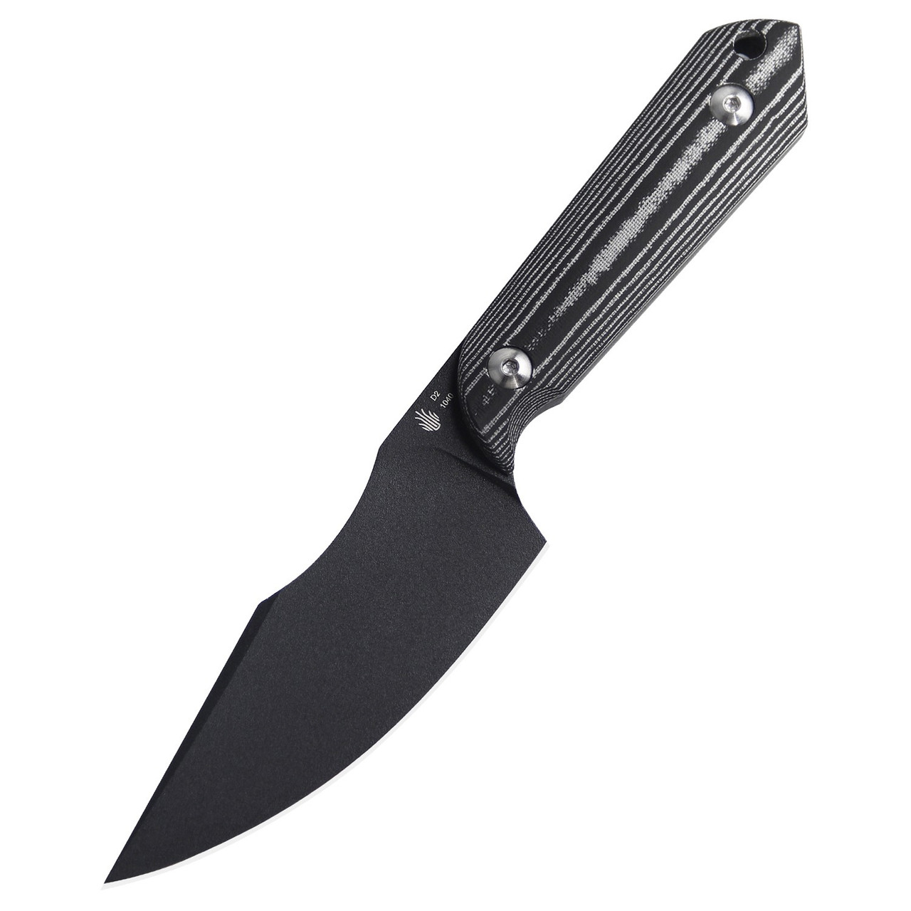 Kizer Harpoon Silver Black Micarta - 1040 | House of Knives Canada