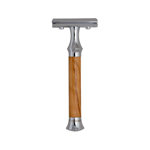 Giesen & Forsthoff 1920 Safety Razor Chrome Plated Olivewood 100mm (1360)
