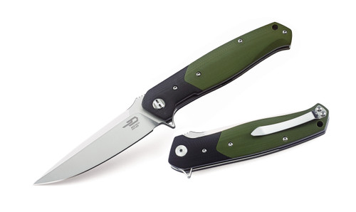 Bestech Swordfish Satin D2 G10 Black/Green (BG03A)