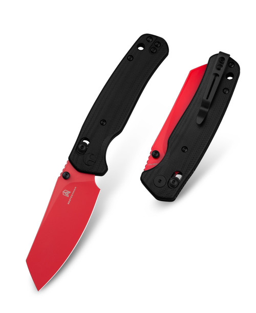Bestechman Cicada's Wing Red Blade G10 Black (BMK06F)