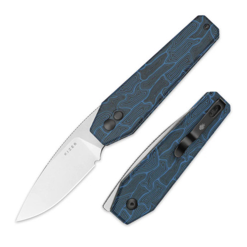 Kizer Tomb Damascus G10 Black/Blue (V3692A3)