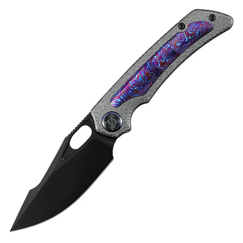 Kunwu Jericho Beadblast TC4 Honeydew Texture Timascus Inlay (K713T-R2-3)