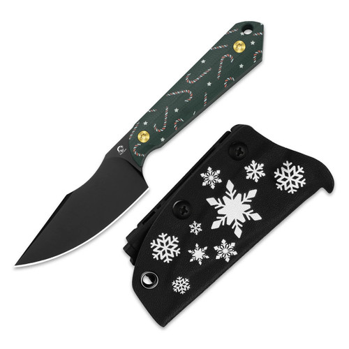 Kizer Mini Harpoon G10 Green Christmas (1040SMC1)
with sheath