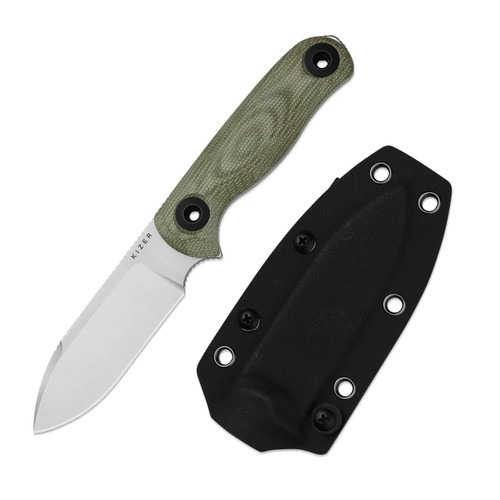 Kizer Drop Bear Fix 3 Micarta Green (1101A2)
with sheath
