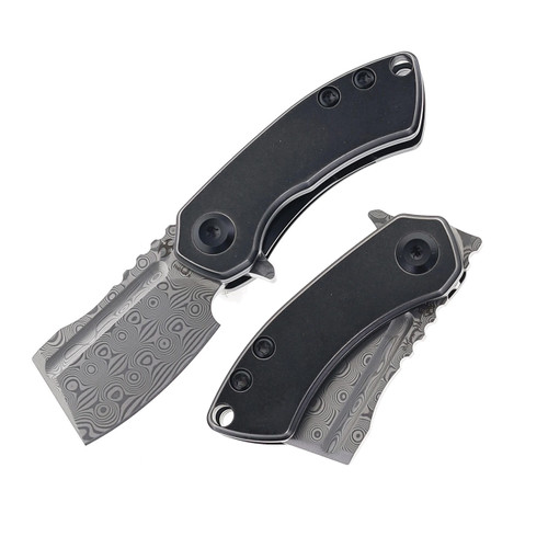 Kansept Mini Korvid Damascus Titanium Black (K3030H1)