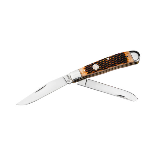 Boker Germany Tree Brand Trapper Amber Jigged Bone (110890)