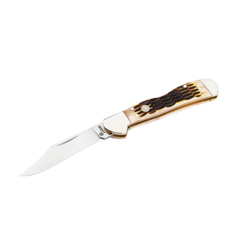Boker Germany Tree Brand Copperhead Backlock Amber Jigged Bone (110886)